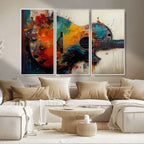 Abstract Guitar Wall Art Canvas | Vibrant Music-Inspired Art for Living Room or Studio
