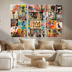 Abstract Art Collage Wall Art Canvas Print, Urban Graffiti Style
