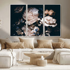 Pink Peonies Flowers Large Canvas Art Print