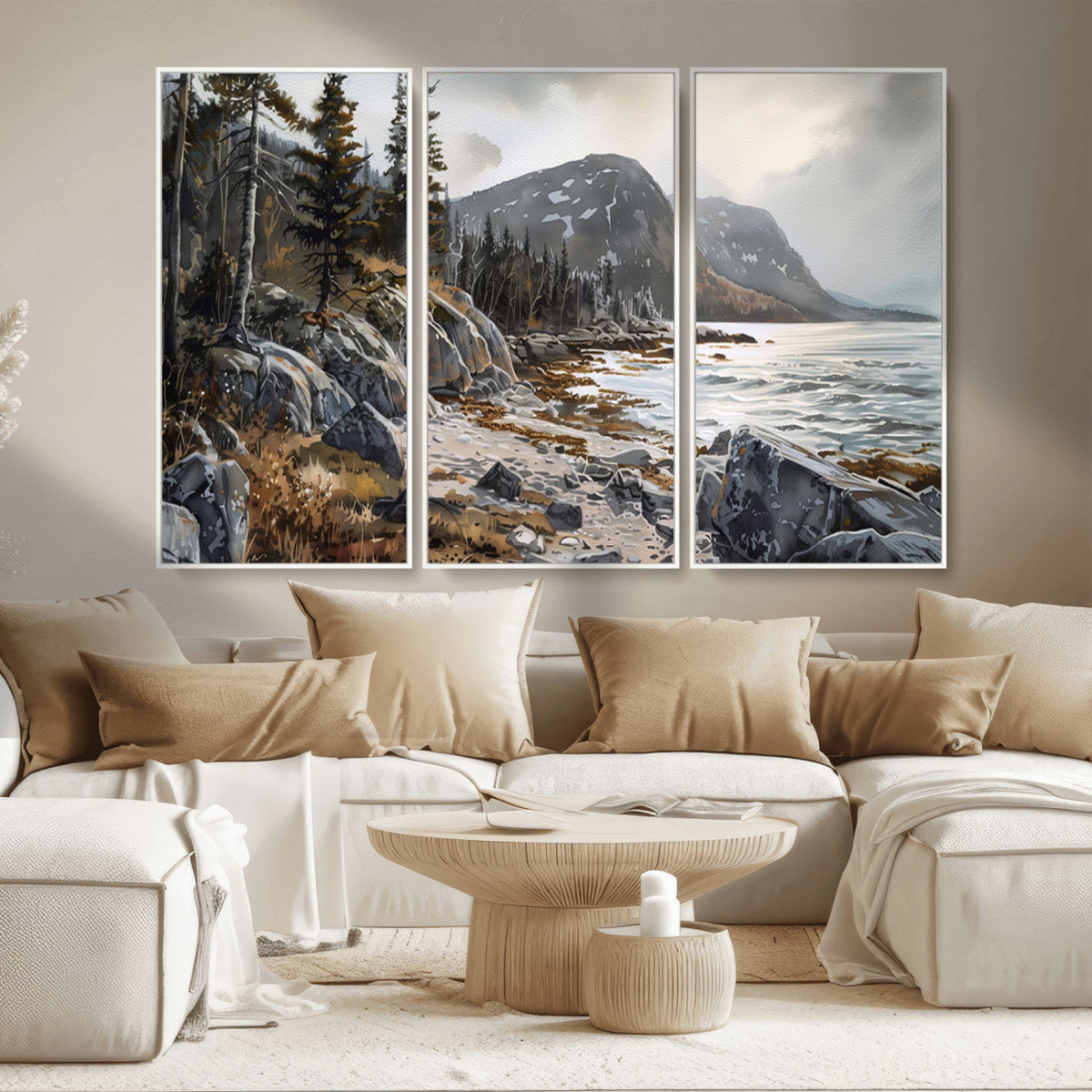 Serene Coastal View of Acadia National Park