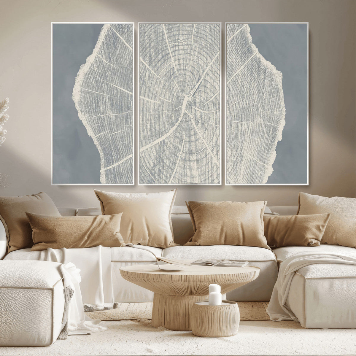 Abstract Tree Ring Wall Art Canvas Print, Framed and Ready to Hang