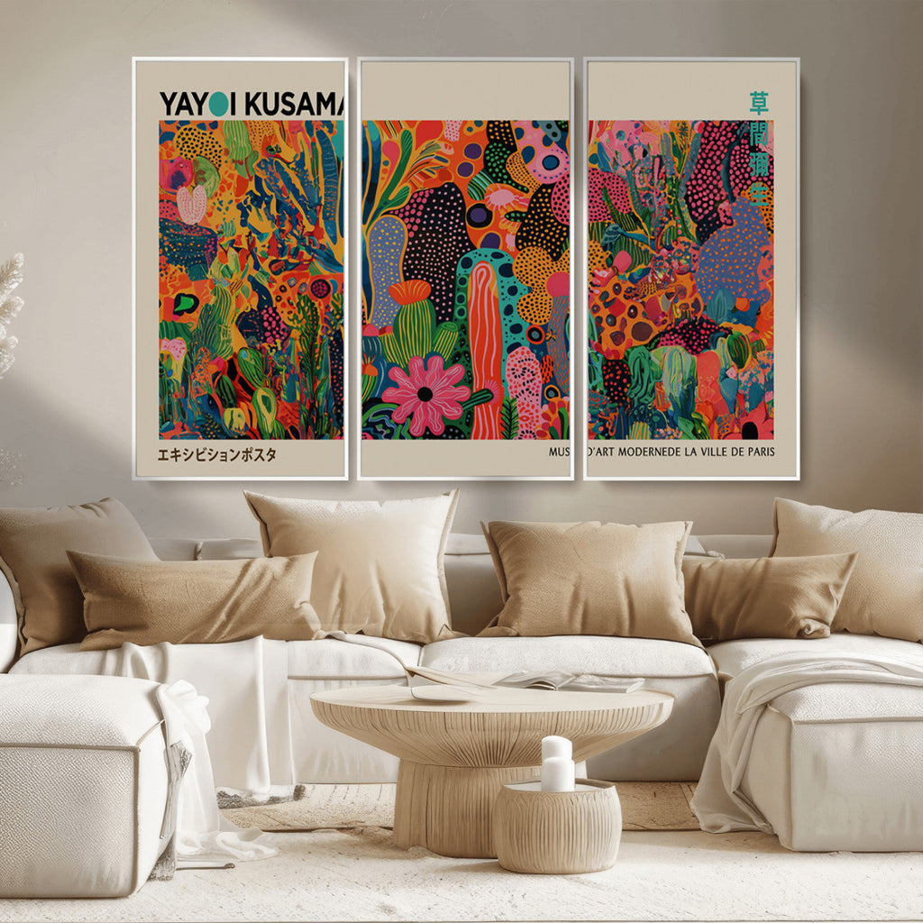 Framed Yayoi Kusama 1986 Wall Art Print | Japanese Wall Art, Wabi Sabi Abstract Landscape
