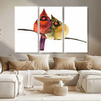 Cardinal Bird Canvas Wall Art, Male and Female Cardinal Print, Nature Inspired Bird Decor