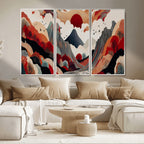Abstract Mountain Wall Art Canvas Print | Vibrant Stylized Landscape