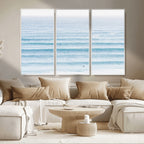 Ocean Wave Surfer Wall Art | Framed Minimal Seascape Canvas