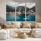 Amalfi Coast Wall Art | Framed Italian Seaside Canvas