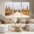 Desert Cactus Wall Art | Framed Southwestern Canvas Artwork