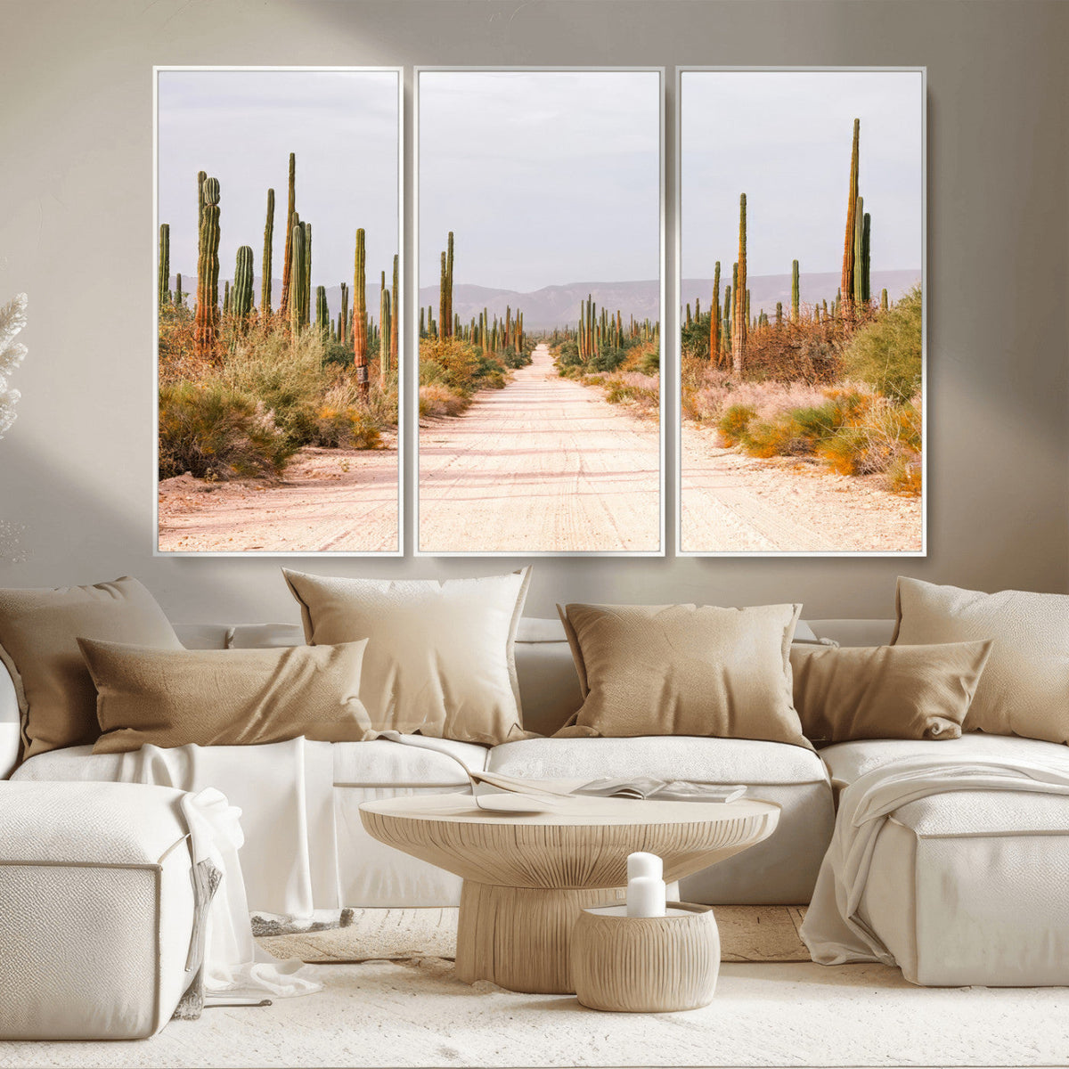 Desert Cactus Wall Art | Framed Southwestern Canvas Artwork