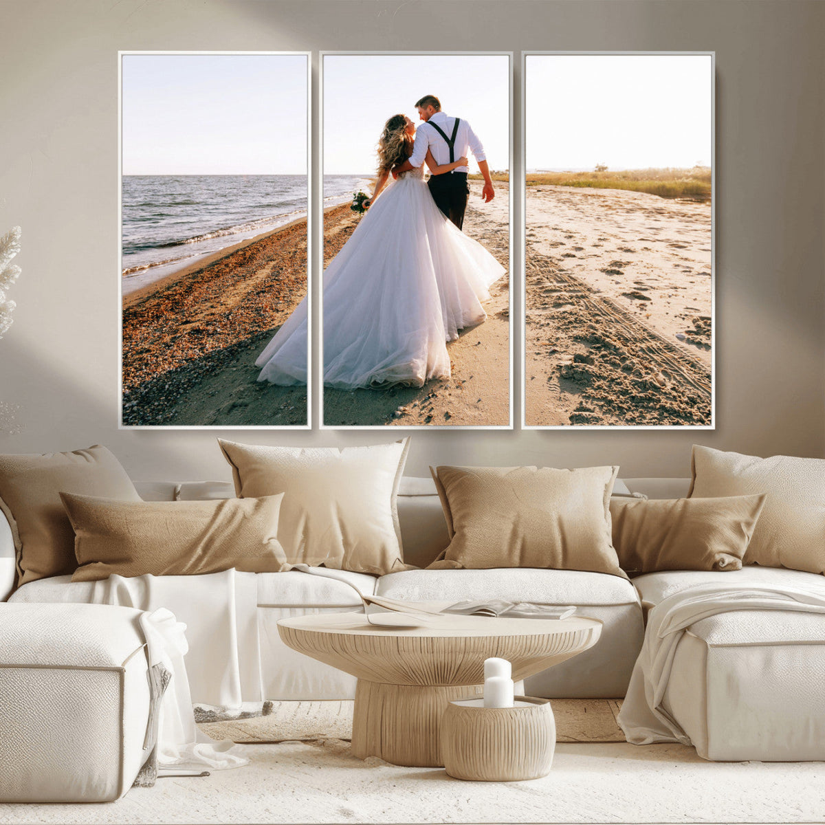 Personalized Custom Photo Wall Art Canvas Print, Unique Picture Design 3 Panel Set