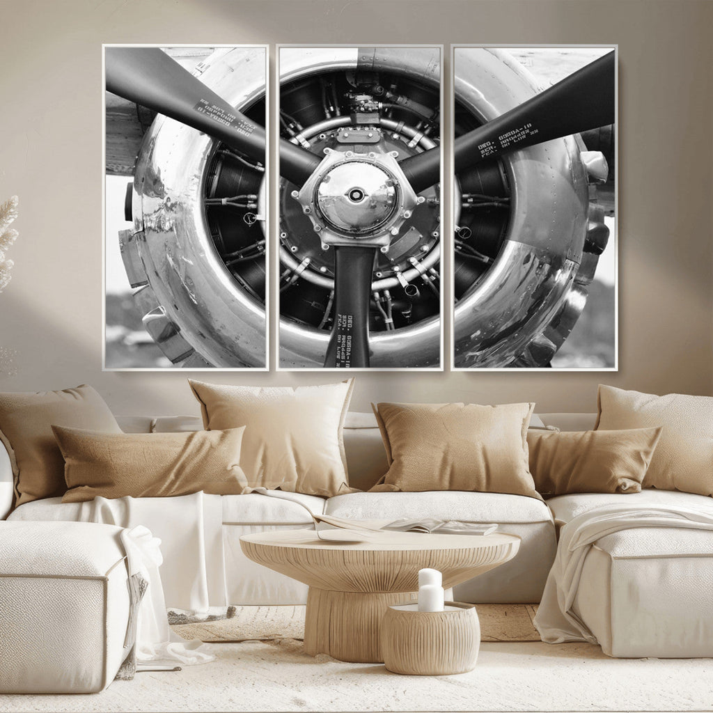 Vintage Airplane Wall Art Canvas Print