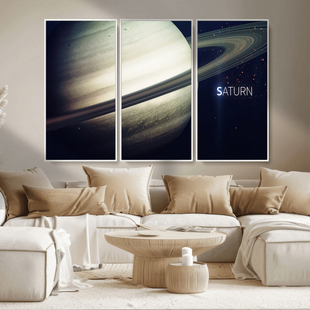 Framed Saturn Wall Art Canvas Print