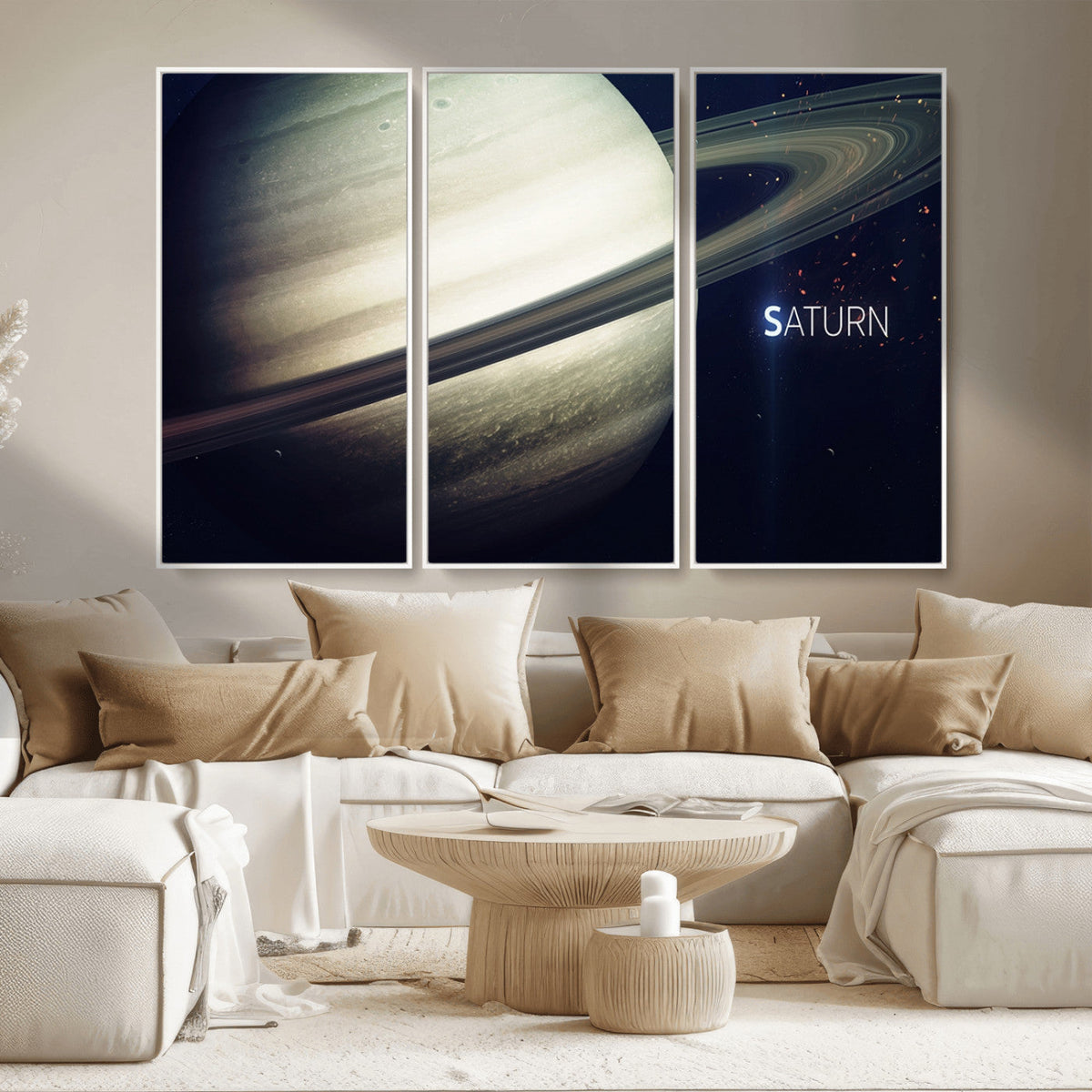 Framed Saturn Wall Art Canvas Print