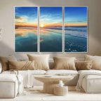 Blue Sky and Beach Wall Art Canvas Print