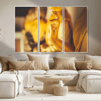 Gold Buddha Statue Hands Wall Art Canvas Print