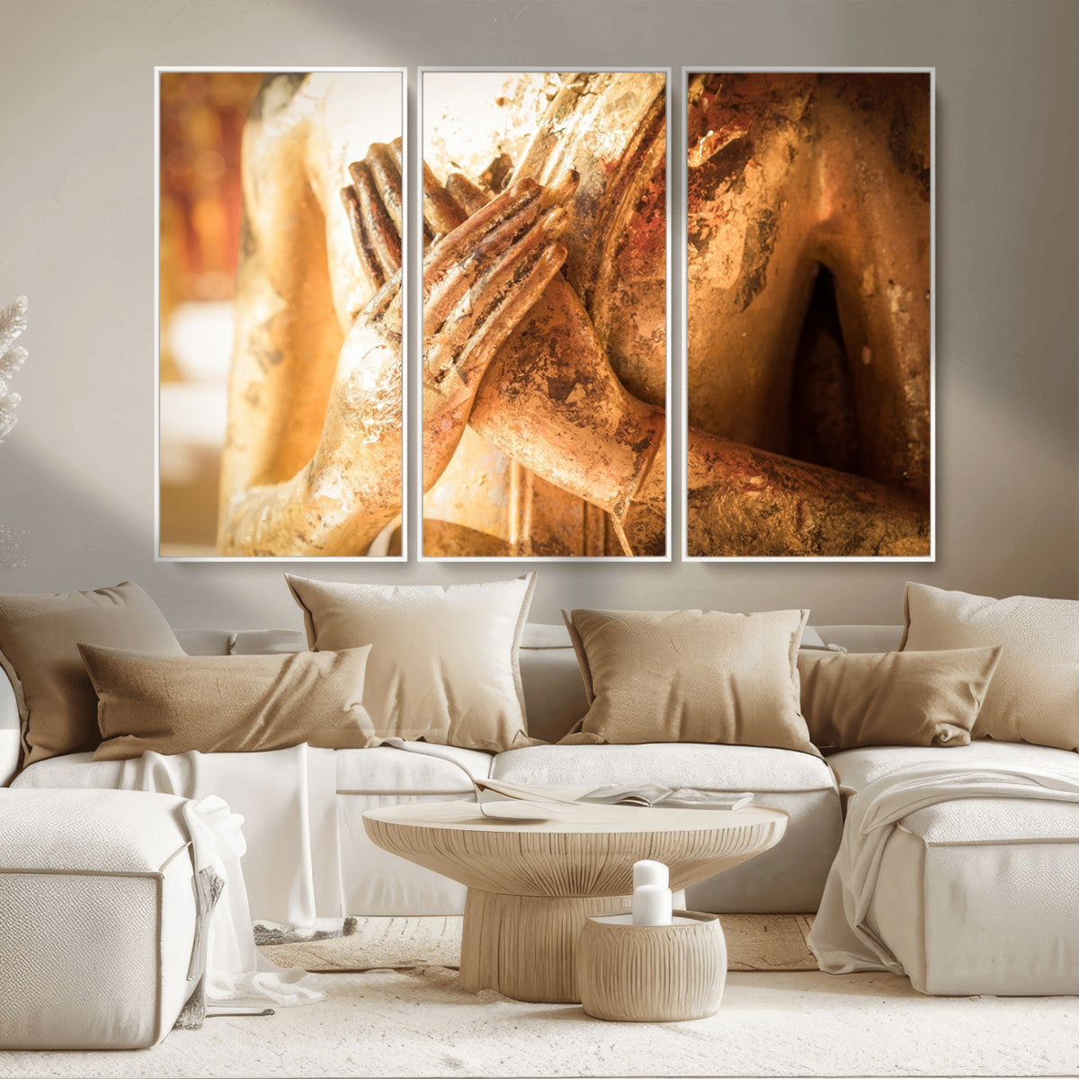 Buddha Statue Hands Wall Art Canvas Print