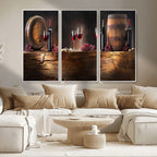 Wine and Barrels Wall Art Canvas Print