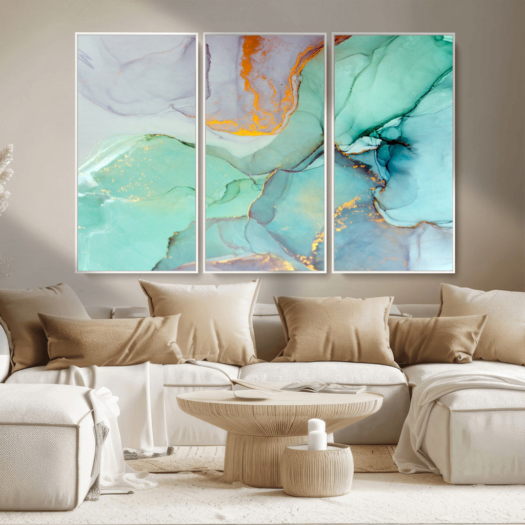 Colorful Marble Fluid Effect Canvas Wall Art Print