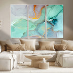 Colorful Marble Fluid Effect Canvas Wall Art Print