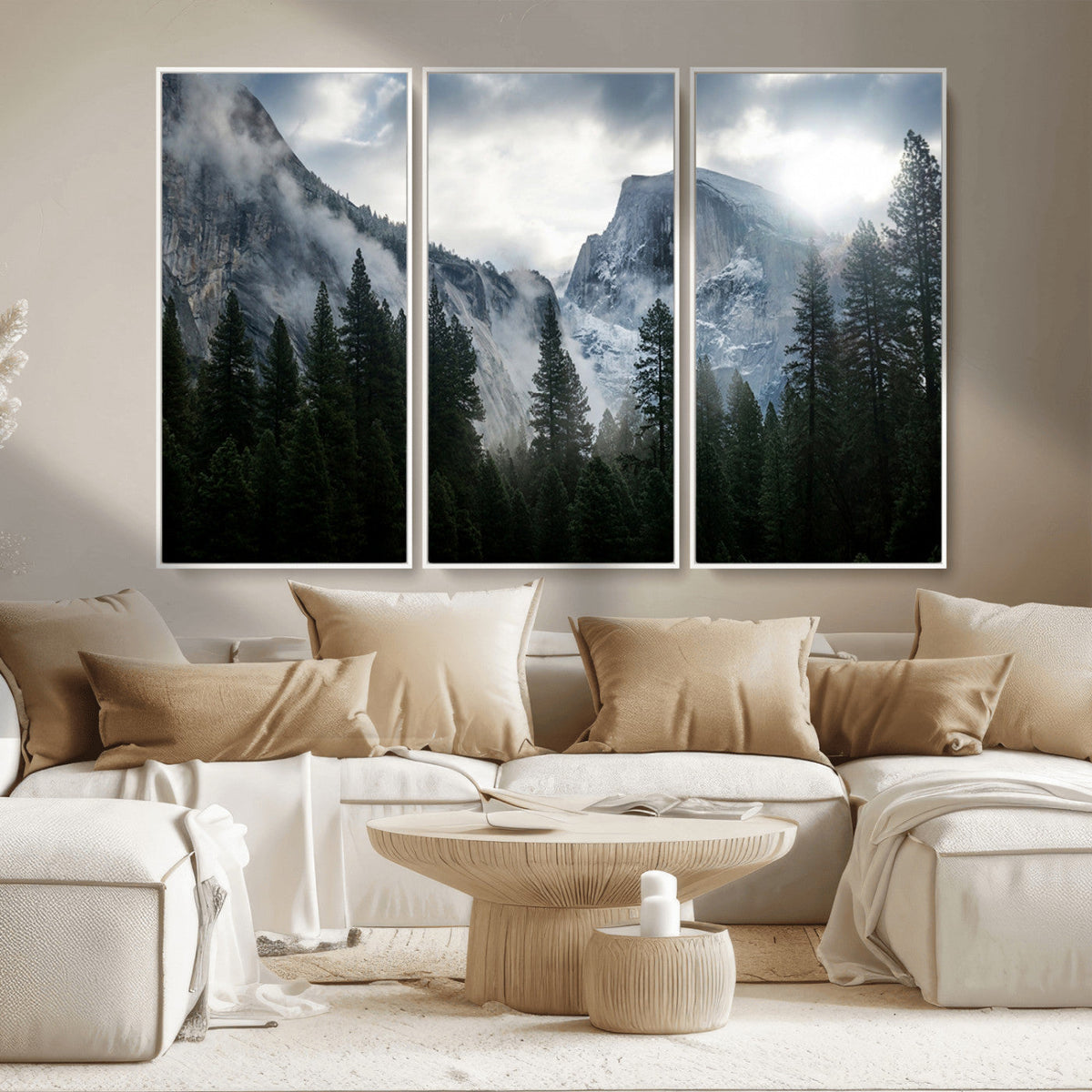 Wall Art Foggy Forest Landscape Canvas Print