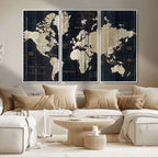 Antique Old World Map Wall Art Canvas Print