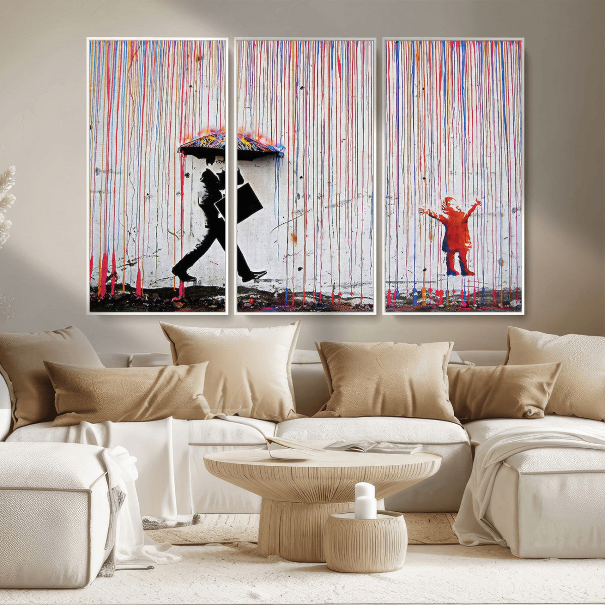 Banksy Wall Art Canvas Print | Framed Graffiti Street Art Picture