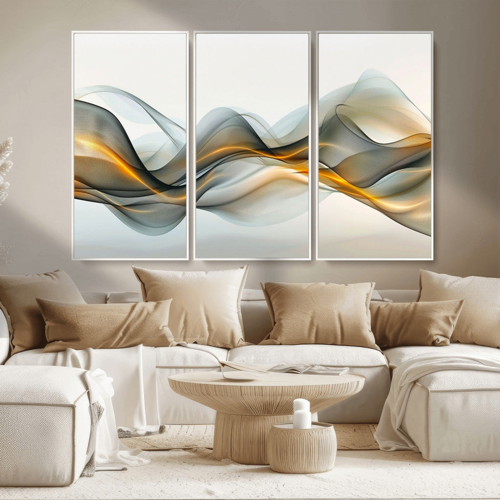 Abstract Wave Canvas Wall Art | Fluid Contemporary Elegance in Motion