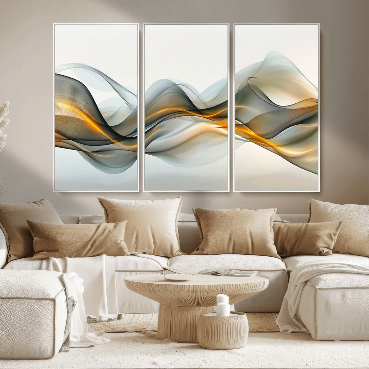 Abstract Wave Canvas Wall Art | Fluid Contemporary Elegance in Motion