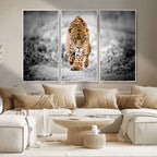Jaguar Wall Art Canvas Print, Majestic Big Cat in Focused Pursuit