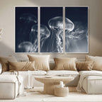 Jellyfish Wall Art Canvas Print, Modern Abstract Jellyfish