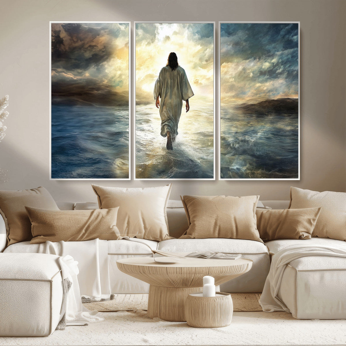 Jesus Walking on Water Wall Art | Canvas Print | Ready to Hang
