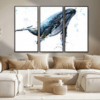 Watercolor Whale Wall Art Canvas Print
