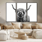 Fanny Scottish Highland Cow Cattle Art Print Farmhouse Wall Art Canvas Print
