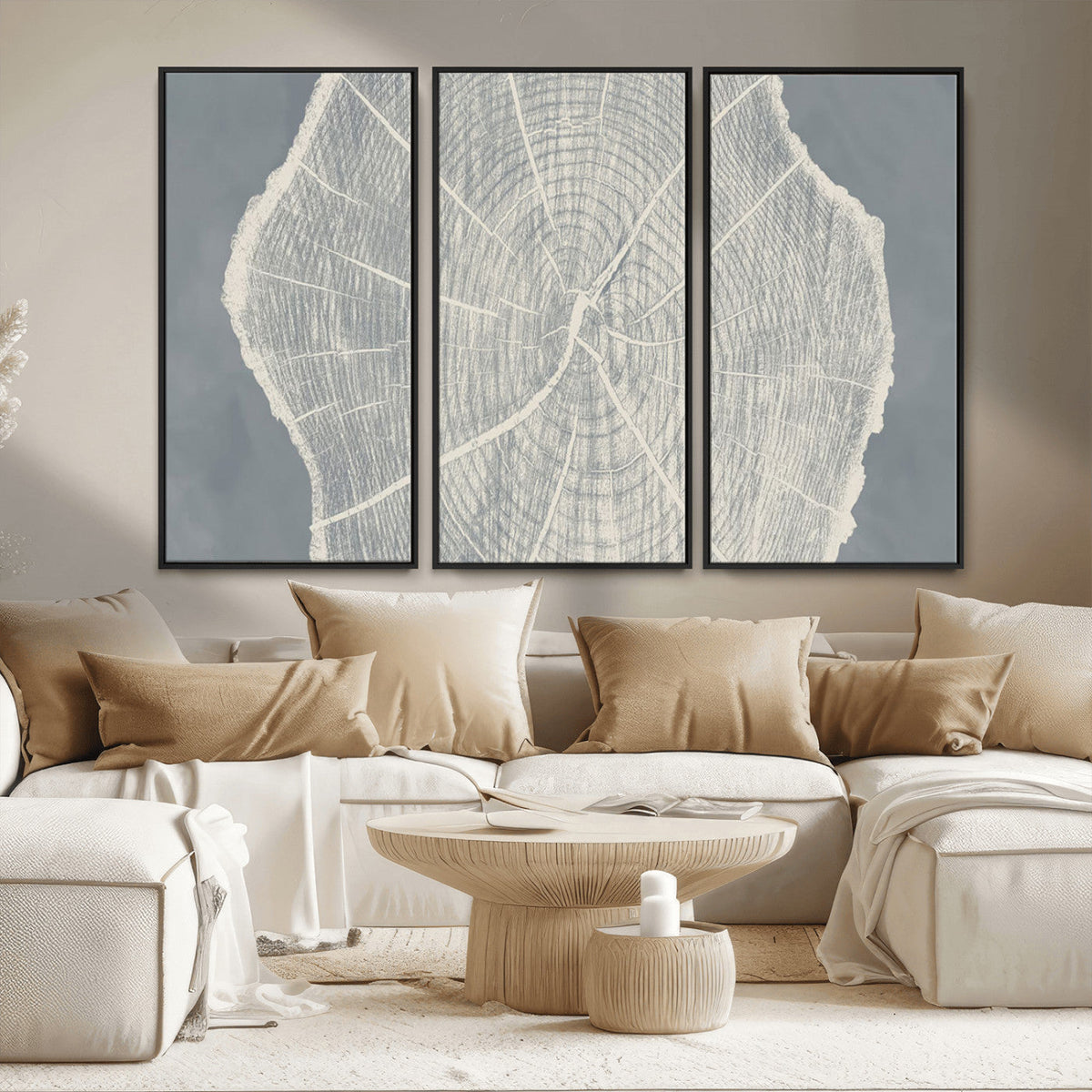 Abstract Tree Ring Wall Art Canvas Print, Framed and Ready to Hang
