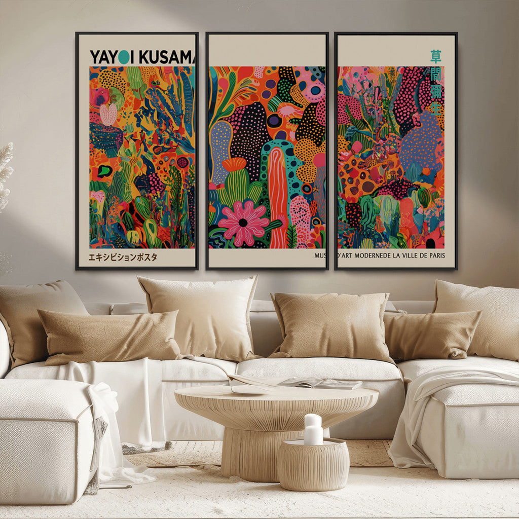 Framed Yayoi Kusama 1986 Wall Art Print | Japanese Wall Art, Wabi Sabi Abstract Landscape