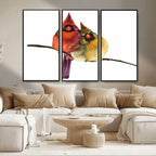 Cardinal Bird Canvas Wall Art, Male and Female Cardinal Print, Nature Inspired Bird Decor