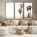 Coastal Light Wall Art Canvas Print, Framed Relaxing Shoreline Art, Minimalist Ocean Tropical Decor