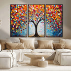 Vibrant Tree of Life Canvas Wall Art | Colorful Abstract Nature