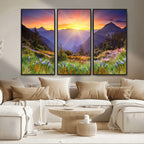 Mountain and Spring Wall Art Canvas Print