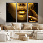 Gold and Women Wall Art Canvas Print