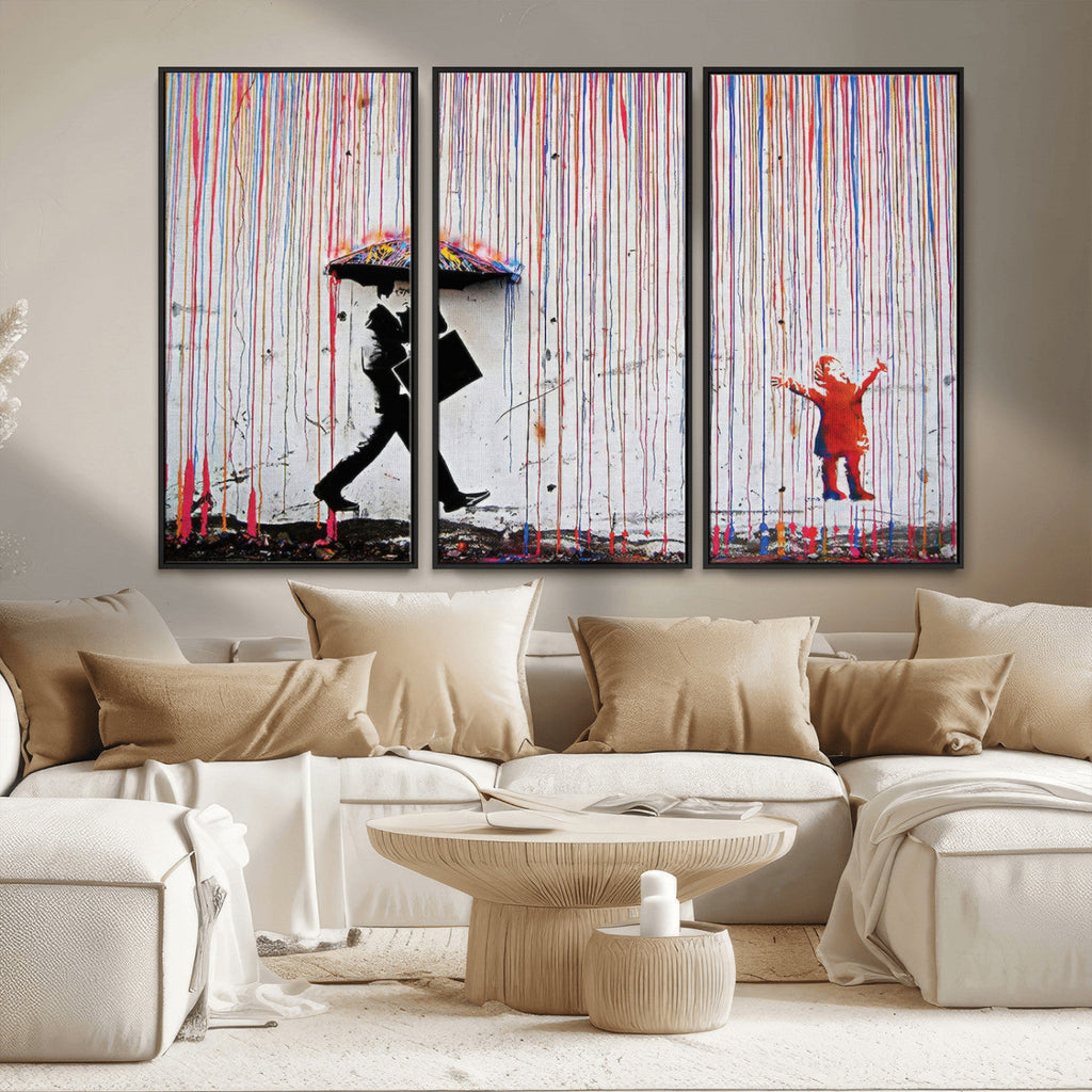 Banksy Wall Art Canvas Print | Framed Graffiti Street Art Picture