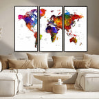 World Map Canvas Print | Detailed Map of the World Wall Art
