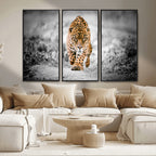 Jaguar Wall Art Canvas Print, Majestic Big Cat in Focused Pursuit