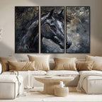 Large Abstract Horse Wall Art Canvas Print, Farmhouse Wall Art