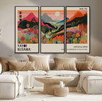 Yayoi 1986 Wall Art Print, Vibrant Wabi Sabi Japanese Abstract Design