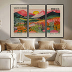 Yayoi Kusama 1986 Wall Art Print, Wabi Sabi Japanese Vibrant Abstract Landscape Canvas