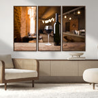 Wine and Bottle Wall Art Canvas Print