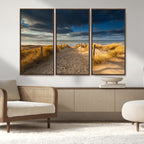 Ocean Beach Dark Clouds Wall Art Canvas Print