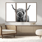 Fanny Scottish Highland Cow Cattle Art Print Farmhouse Wall Art Canvas Print