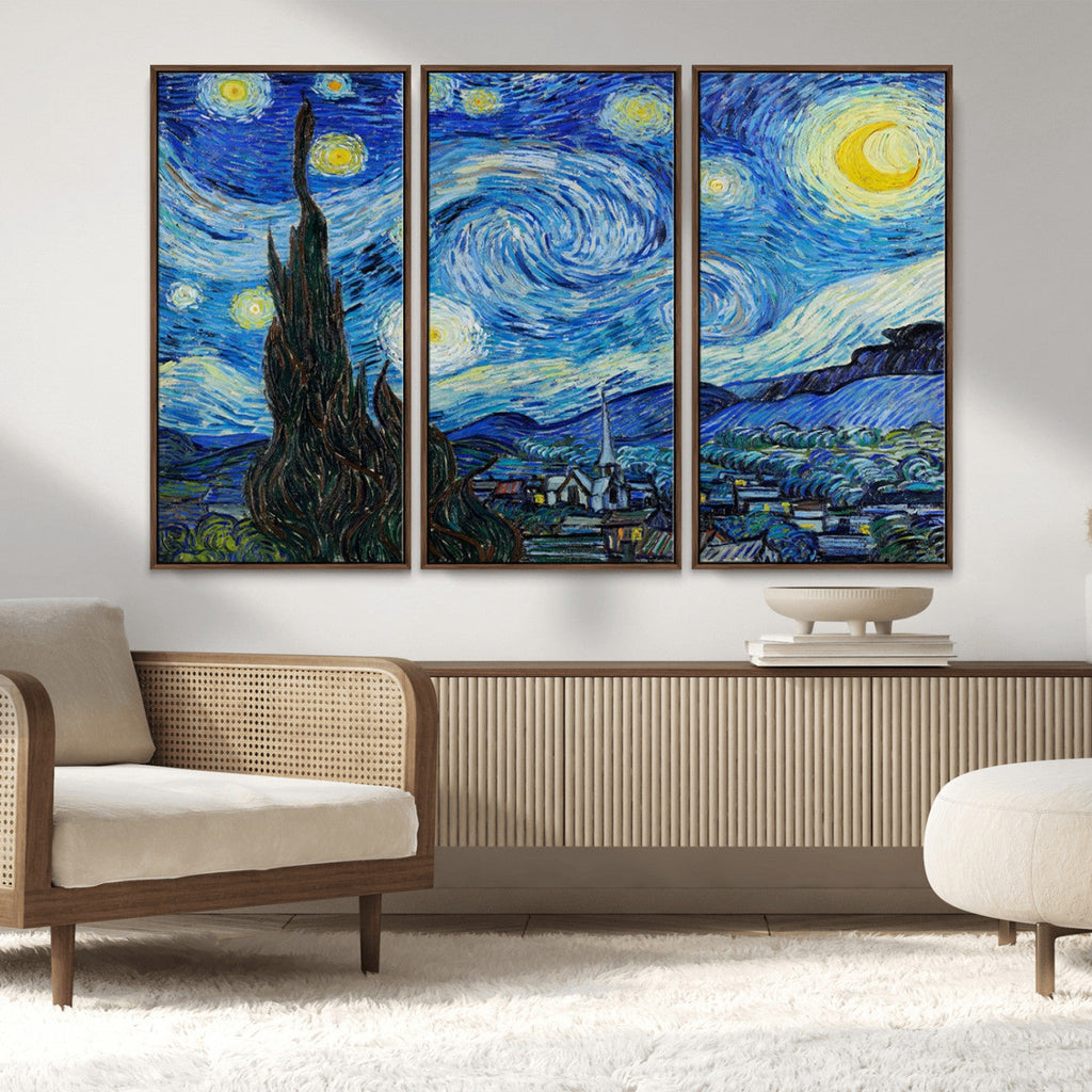 Vincent Van Gogh The Starry Night Abstract Wall Art Canvas Print