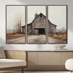 Farmhouse Rustic Barn Wall Art Canvas Print, Framed and Ready to Hang
